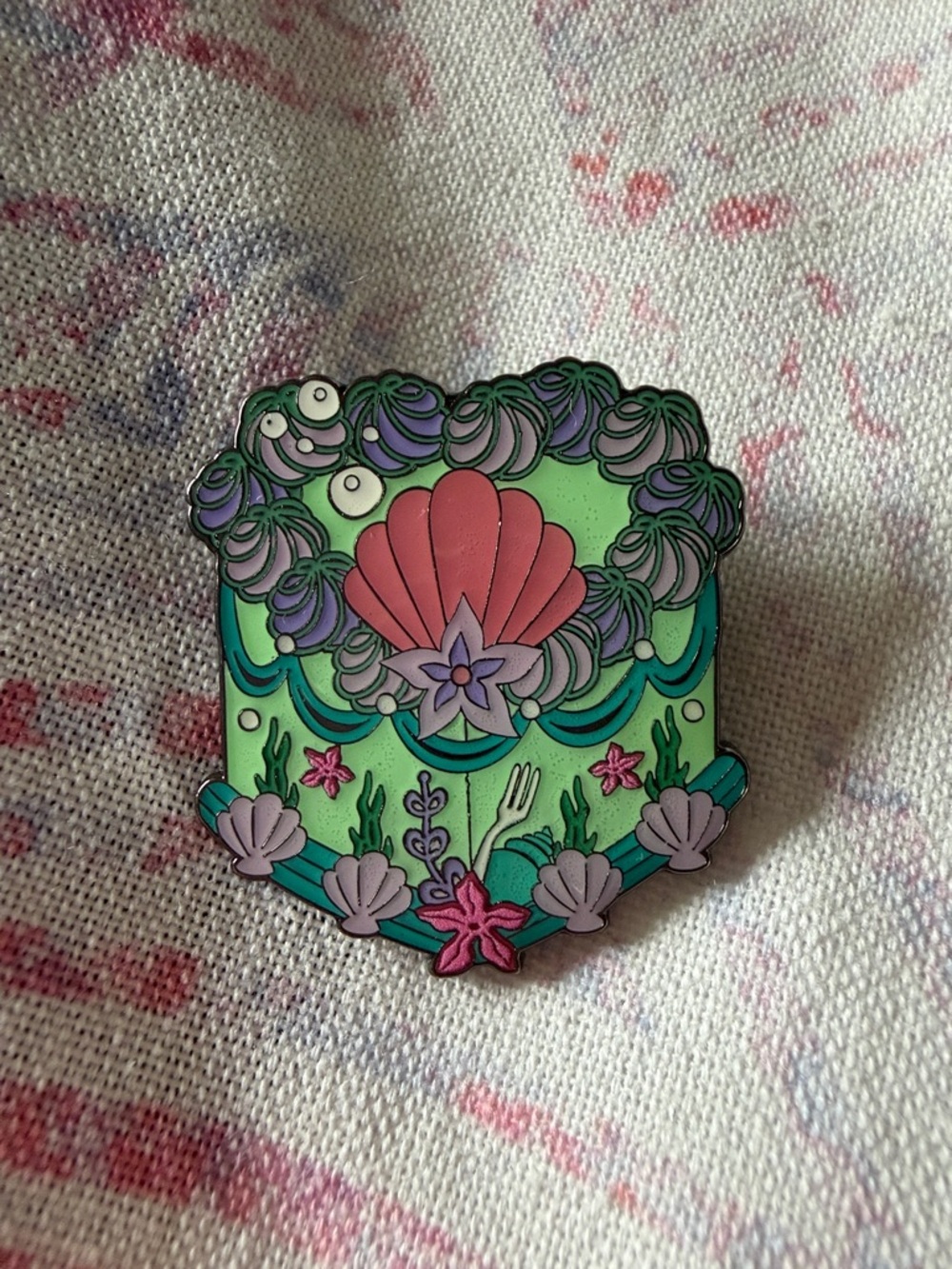 Disney loungefly little Mermaid Ariel cake Enamel Pin